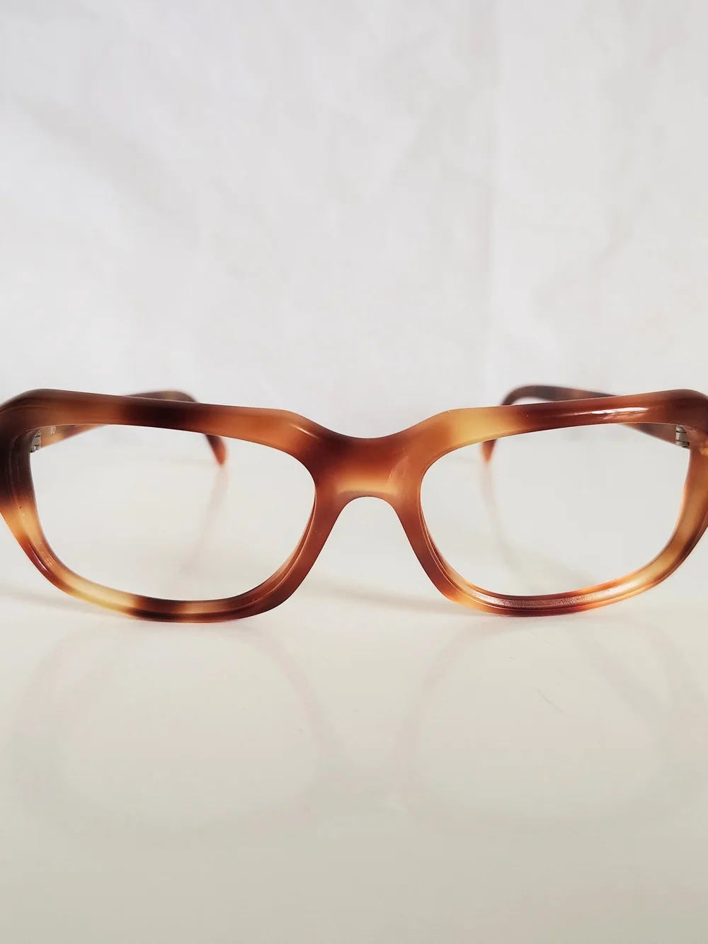 Vintage Binocle Orange Tortoiseshell Acetate Eyeglass Frames Squarish Retro